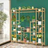 Costway 9-Tier Bamboo Plant Stand Potted Holder w/Hanging Rack Tall Display Shelf Unit - image 2 of 4