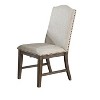 Osparple Patio Dining Chairs Set of 2 Traditional Formal Outdoor Chair with Upholstered Wingback Design Oak Finish for Outside - 3 of 4