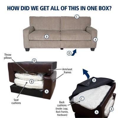 Beige Leather 61" Track Arm Loveseat with Pillow Back