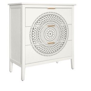 NicBex 3 Drawers Dresser for Bedroom with Hollow-Carved,Chest of Drawers with Metal Handles Design,Storage Dressers for Bedroom - 1 of 4