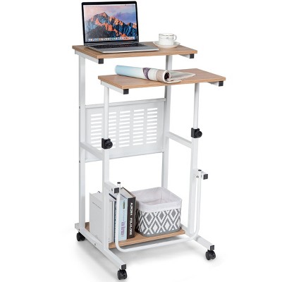 Computer stand outlet on wheels