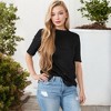 Anna-Kaci Women's Short Sleeve Ribbed Knit Tee Classic Crew Neck  Perfect - 4 of 4