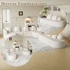 111.8" Lychee-Textured Long-Pile Polyester Modular U-Shaped Sectional Sofas with Curved Backrest and 3 Pillows - 4 of 4