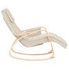 vidaXL Rocking Chair - Cream Fabric, Gentle Rocking Function, Solid Birch Wood Frame, Thickly Padded Seat - 3 of 4