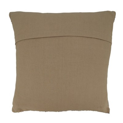 Natural Striped Cotton Square Pillow Cover, 20"