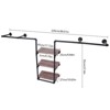 YIYIBYUS Industrial Pipe Clothing Rack Rustic Garment Hanging Bar with 3 Tiers Wood Shelves - 4 of 4
