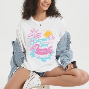 Simply Sage Market Summer Lovin' Flamingo Garment Dyed Tee - 1 of 4