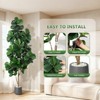Garvee 4/5/6/7FT Fiddle Leaf Fig Tree Artificial with Leaves - Realistic Faux Ficus Lyrata Trees in Grey Planter Pot, Indoor Fake Floor Plants - 3 of 4