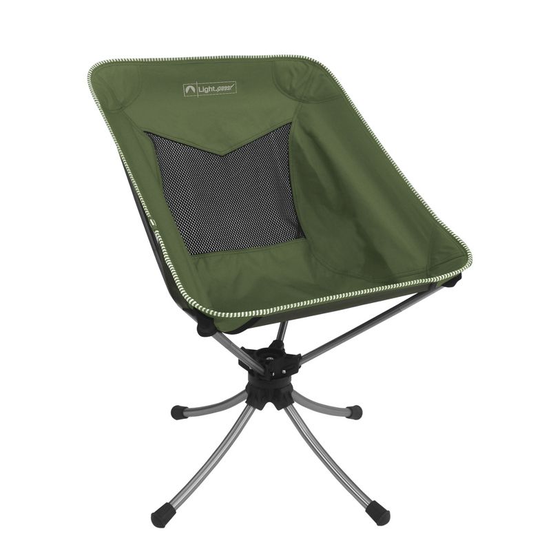 Lightspeed Outdoors Short Swivel Camp Chair, Outside Seating, Green, 1 of 10