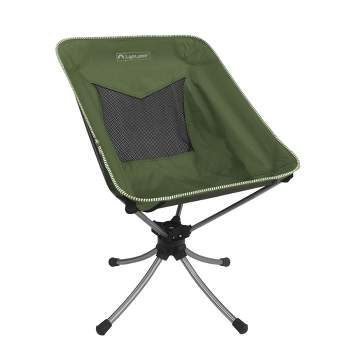 Lightspeed Outdoors Short Swivel Camp Chair, Outside Seating, Green