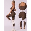 Allegra K Women's U Neck One Piece Jumpsuit Workout Sleeveless Tummy Control No Show Ribbed Shapewear Body Shapers - 3 of 4