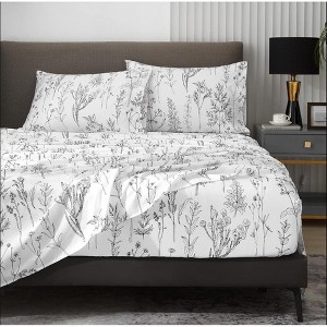 BAFODE Floral Sheets King, Soft Breathable Farmhouse 4pcs Bed Sheet Sets,18 inches deep Pocket Sheets - 1 of 1