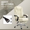 TiramisuBest Massage Office Chair with Foot Rest, 6 - Point Vibration, Heat, Reclining, Swivel, Adjustable Height, Beige Polyester - 3 of 4