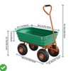 Garden Dump Cart 600Lbs Heavy Duty Utility Wagon Yard Dump Wagon w/ 10" No-Flat Tires & 180¡ã Rotating Handle - 2 of 4