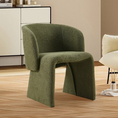 Modern Upholstered Accent Chair With Teddy Fabric, Single Sofa Side Chair For Bedroom, Dining Room Or Living Room Seating-Maison Boucle
