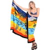 LA LEELA Women's Summer Beach Wrap Bikini Wraps Sarong Swimwear Cover up Skirt Bathing suit Swimsuit Pareo for Women One Size Blue, Tree - 4 of 4