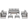 Sonkuki Outdoor Furniture Set Patio Conversation Sofa with Coffee Table Set, All-Weather PE Rattan Couch with Cushion - 2 of 4