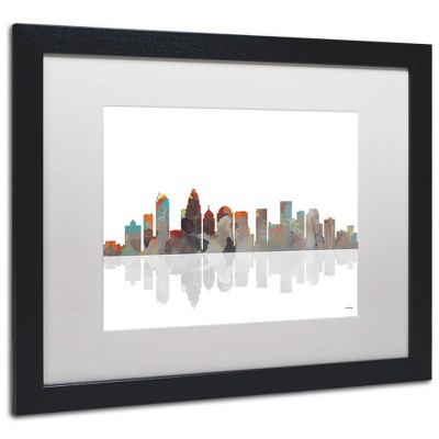 Trademark Fine Art -Marlene Watson 'Charlotte North Carolina Skyline' Matted Framed Art