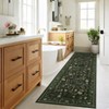 Washable Rugs for Living Room Non Slip Botanical Floral Bedroom Carpet Non-Shedding Low Pile Floor Cover Ultra-Soft Indoor Carpet for Kitchen - 2 of 4