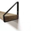 InPlace 24" Solid Wood Ledge Wall Shelf with Rustic Metal Bracket Driftwood: Industrial Style, Open Shelving for Display - 3 of 4