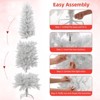 Pre-Lit White Pencil Christmas Tree with 250 Color LED Lights, 6ft Hinged Slim Artificial Xmas Tree with 571 Branch Tips - 3 of 4