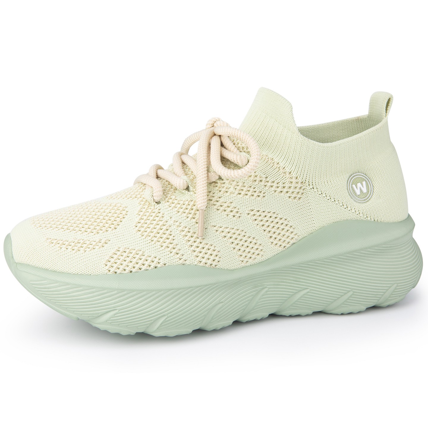Мужские кроссовки BLISSFUL STEP Lace-Up Lightweight Breathable Shock Absorption Fashion Sneakers 10 Light Green, цвет: Светлый зелёный — фото 1