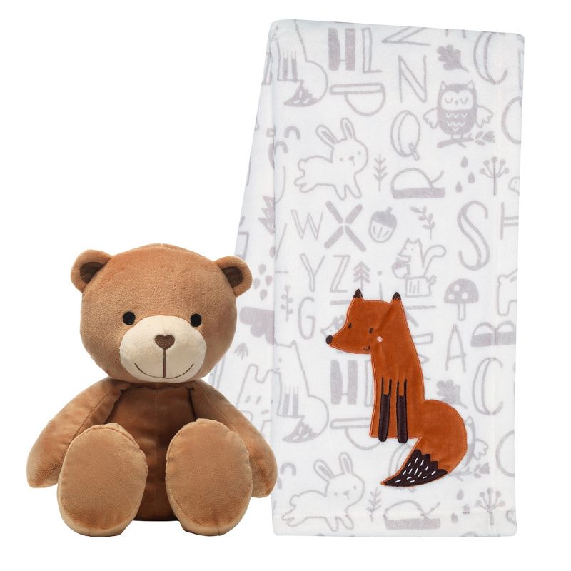 Bedtime Originals Plush Bear Stuffed Animal & Fox Baby Blanket Gift Set, 3 of 6