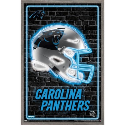 Trends International NFL Carolina Panthers - Drip Helmet 20 Framed Wall Poster Prints Barnwood Framed Version 22.375 x 34