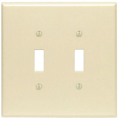 Leviton 2-gang Plastic Oversized Toggle Switch Wall Plate, Ivory