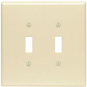 Leviton 2-gang Plastic Oversized Toggle Switch Wall Plate, Ivory - 1 of 1