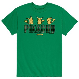 Men's - Pokémon - Plaid Pikachu Short Sleeve Graphic T-Shirt - 1 of 4