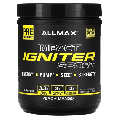 ALLMAX IMPACT™ IGNITER Sport , Pre-Workout, Peach Mango, 11.29 oz (320 g)
