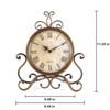 Aoibox Vintage Table Clock for Living Room & Bedroom Decor, Silent Farmhouse Shelf Clock with Roman Numerals, Rustic Mantel Clock - 3 of 4