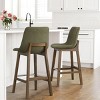 South Bar Stool Set Of 2 and 4, Fabric Upholstered Barstools with Solid Wood Legs and Footrest for Dining Room, Kitchen Island - Maison Boucle - 3 of 4