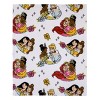 NoJo Disney Princesses Courage and Kindness Pink, Blue and White Ariel, Rapunzel, Tiana, Cinderella, Mulan, and Belle Super Soft Toddler Blanket - 2 of 4