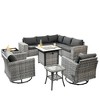 XIZZI Premium Outdoor Swivel Chair Sofa Set in 7 Colors, Modular Patio Seating with Swivel Chairs, Add-Ons Like Coffee Table and Fire Pit - 2 of 4