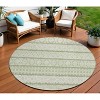 Artichoke Green And Ivory Quatrefoil Washable Indoor Outdoor Area Rug - 2 of 4
