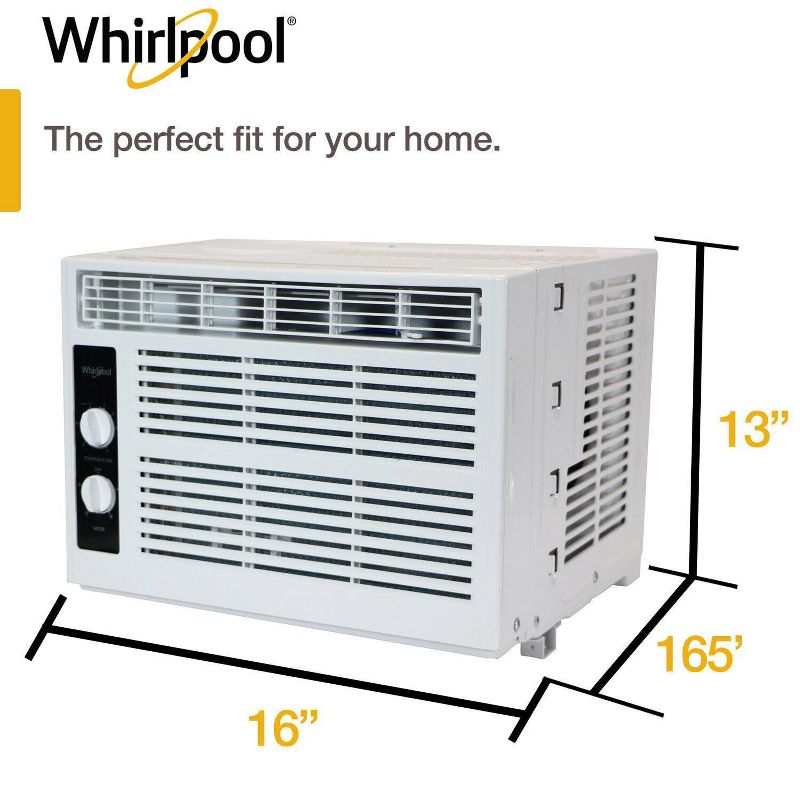 Whirlpool 5000 BTU 115V Window Mounted Air Conditioner and Dehumidifier, 4 of 10