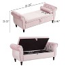 NicBex Storage Ottoman Bench for Bedroom,Velvet Storage Bench with Armrests and Solid Wood Frame,Ottoman for Living Room,Bedroom,Entryway - 3 of 4