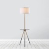 62.5" Axxin Contemporary Tripod Floor Lamp with USB, Glass Table - Teamson Home - 2 of 4