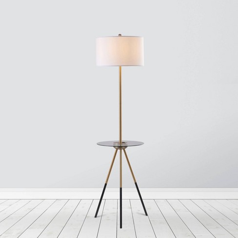 62 5 Ain Contemporary Tripod Floor, Floor Lamp With Built In Table