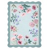 Floral Rugs for Living Room Bedroom Soft Washable Rug Scalloped Edge Plaid Pattern Area Rug Non-Slip Low Pile Rug - 3 of 4