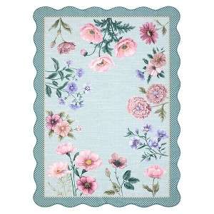 Washable Modern Floral Print Living Room Bedroom Rugs, Indoor Farmhouse Large Throw Carpet for Dining Room Office, Non Slip Floor Cover for Home - 1 of 4