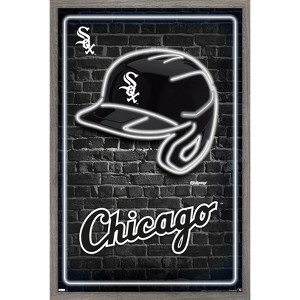 Trends International MLB Chicago White Sox - Neon Helmet 23 Framed Wall Poster Prints - 1 of 4