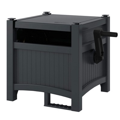 Cyberspace Grey Resin Manual Hand Crank Garden Hose Reel