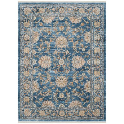 Vintage Persian Turquoise and Multicolor Synthetic 6' x 9' Area Rug