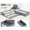AMERLIFE L-Shaped Twin Solid Wood Trundle Bed with Flip-Top Storage Desk, Space-Saving Platform Frame for Kids and Family Rooms - 2 of 4