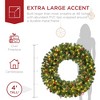 Best Choice Products Pre-Lit Christmas Wreath w/Berries & Pinecones, Large Artificial Indoor/Outdoor Décor, Plug-in - 3 of 4