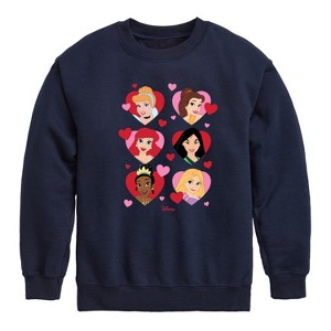 Boys' - Disney - Princess Heart Grid Graphic Long Sleeve Fleece Sweatshirt - 1 of 4