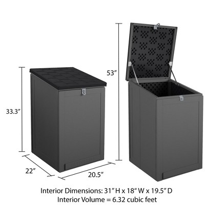 Gray and Black Lockable Outdoor Storage Deck Box